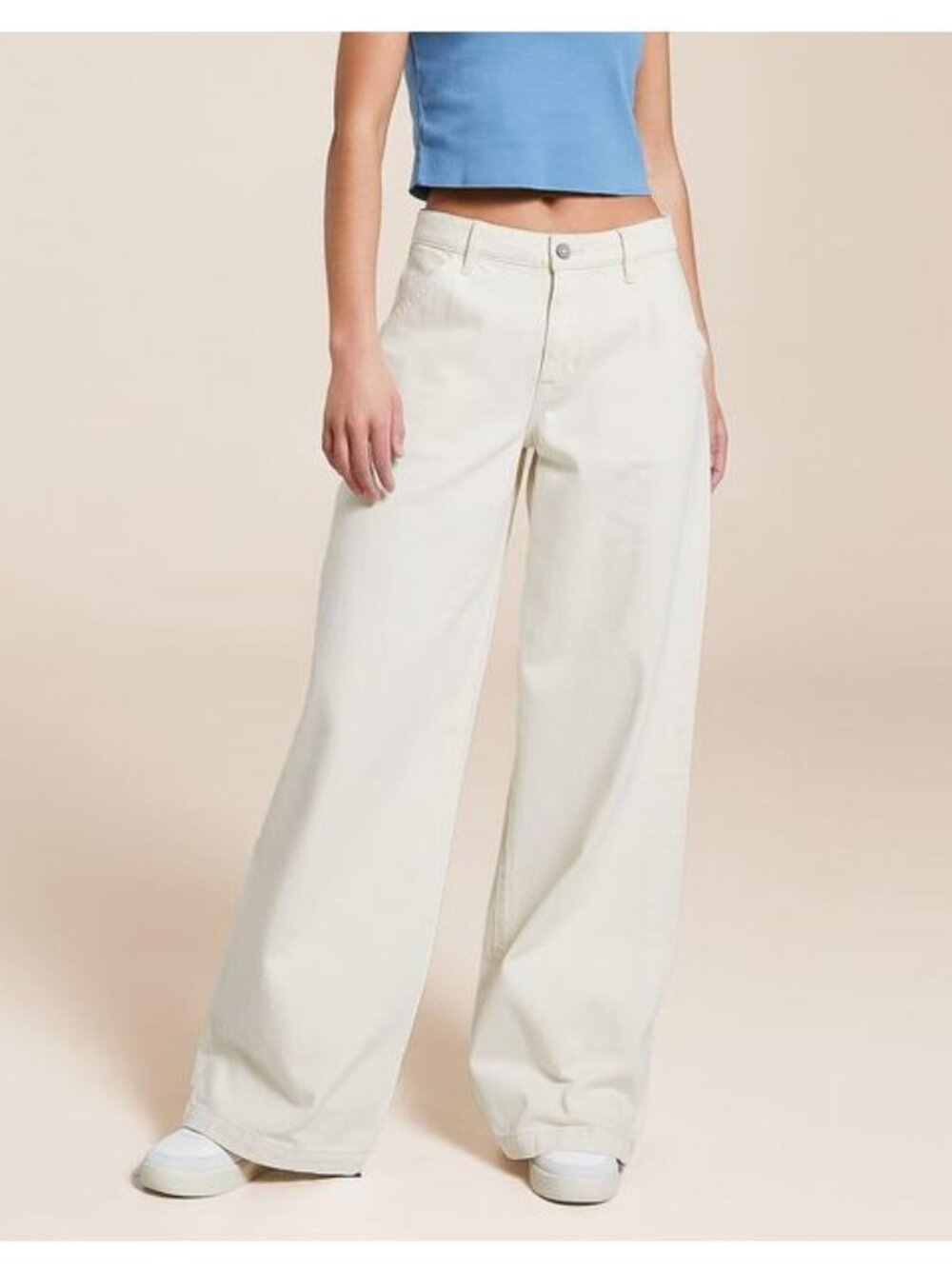 NWT Hidden Jeans Nori High Rise Wide Leg Jeans Women’s 26 Ecru Cream 33” Inseam